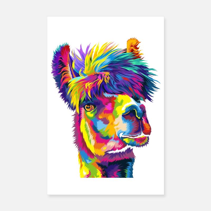 Wahnsinniges Regenbogenlama Poster 20x30 cm