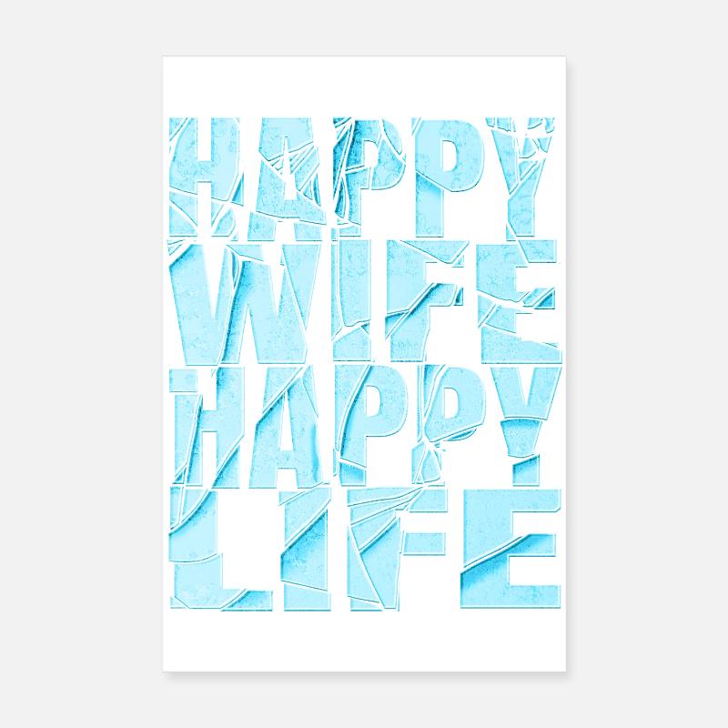 Femme heureuse vie heureuse Poster 20 x 30 cm