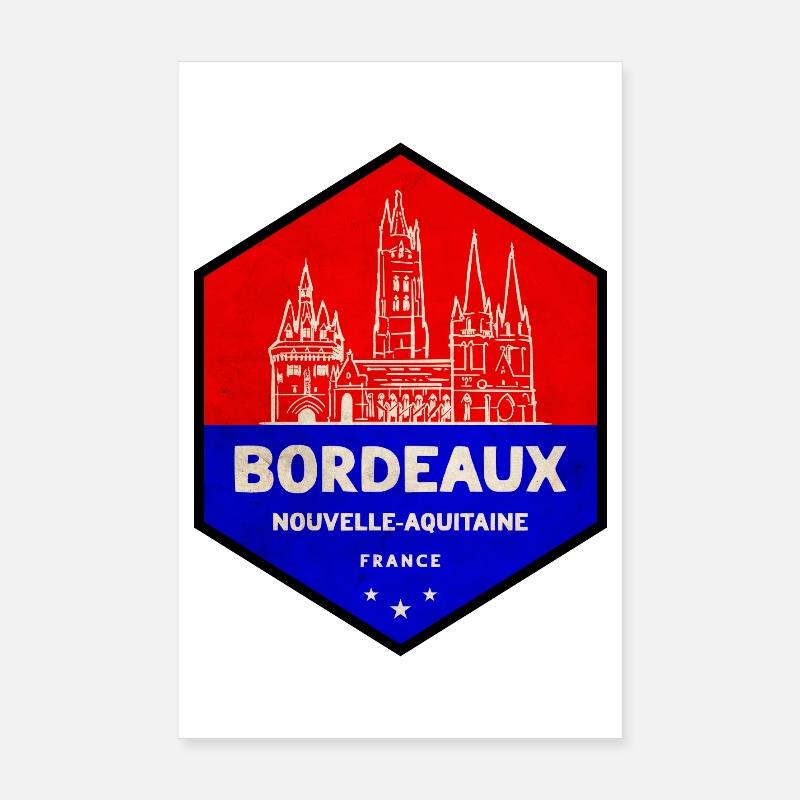 Bordeaux Wappen Rot Blau Poster 20x30 cm