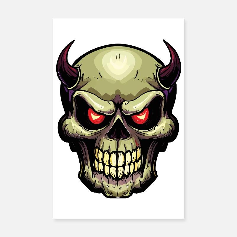 Schädel - Poster 20x30 cm - Weiß