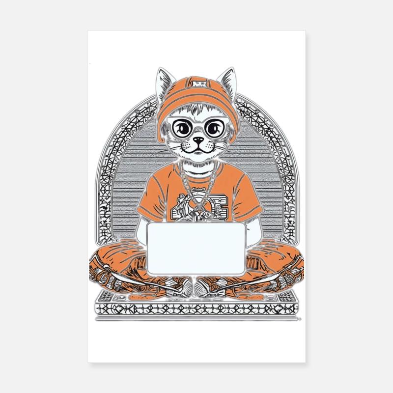 Ordinateur portable Tech Cat Zen Poster 20 x 30 cm