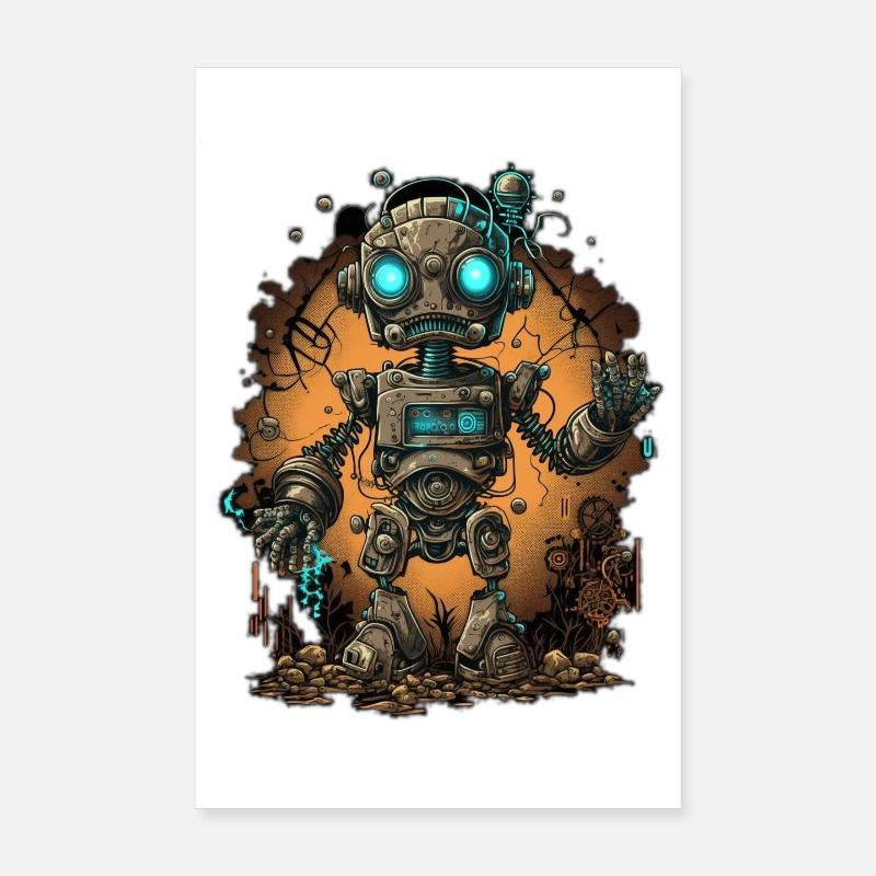 Netter kleiner Roboter Poster 20x30 cm