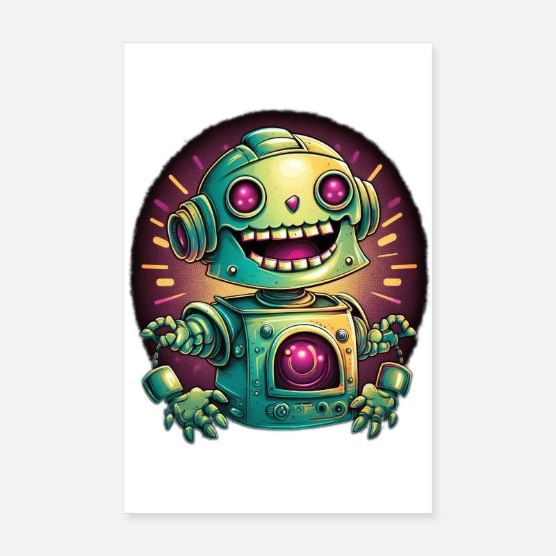 Robot Radiance Neon Poster 8" x 12" (20x30 cm)