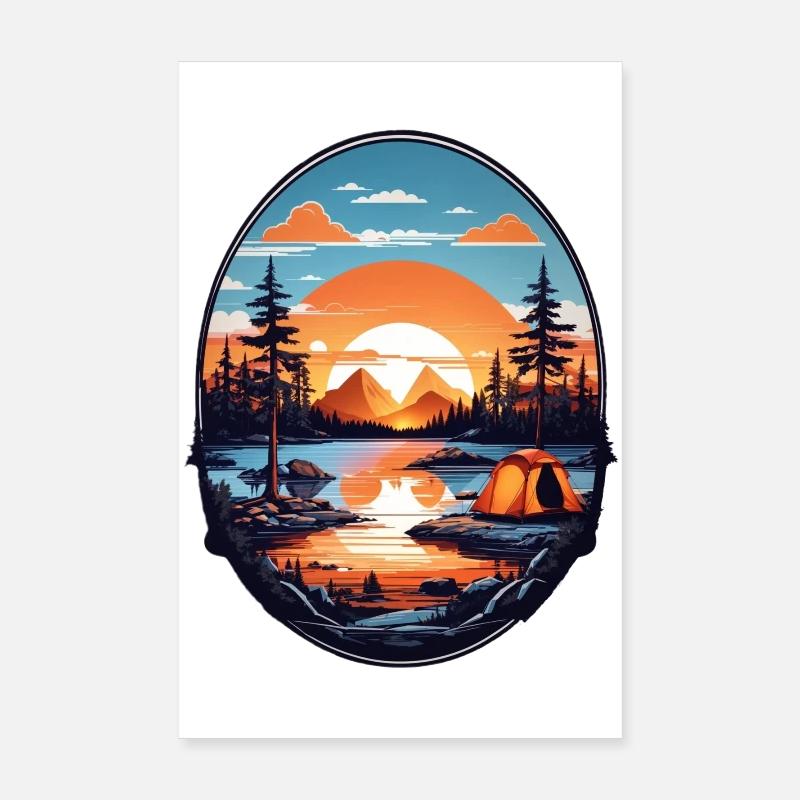 Temps de camping Poster 20 x 30 cm