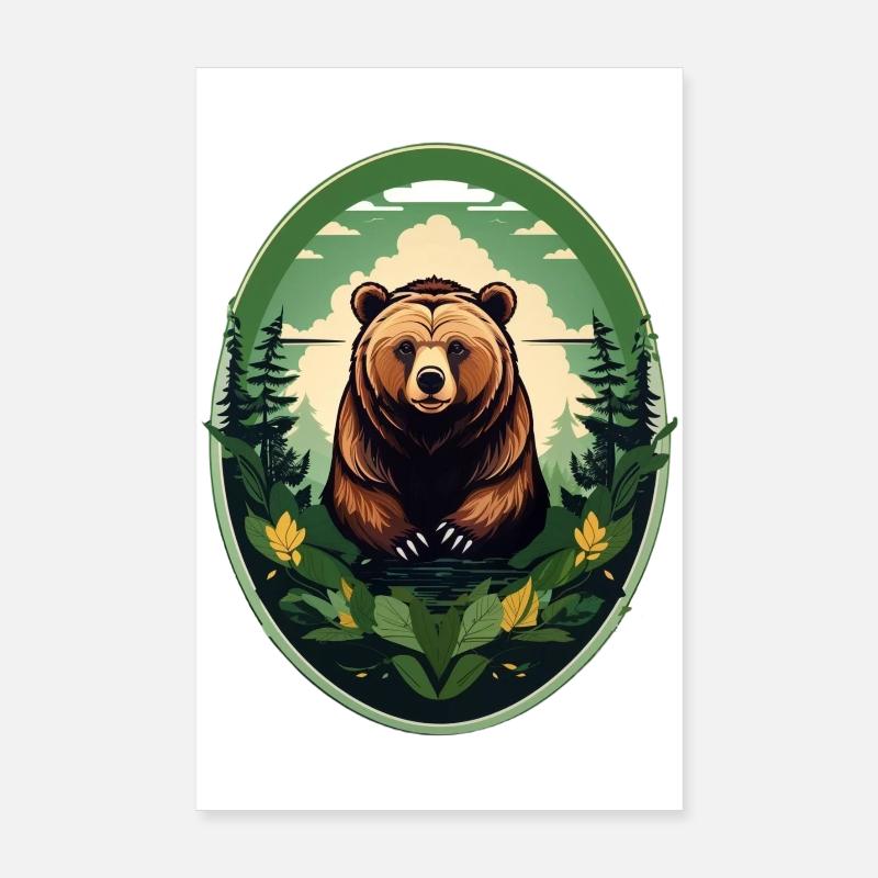 Ours brun Poster 20 x 30 cm