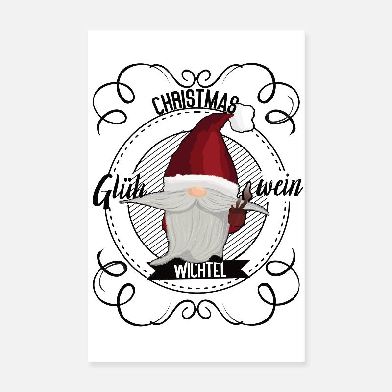 Nain du vin chaud – Conception de Noël Poster 20 x 30 cm