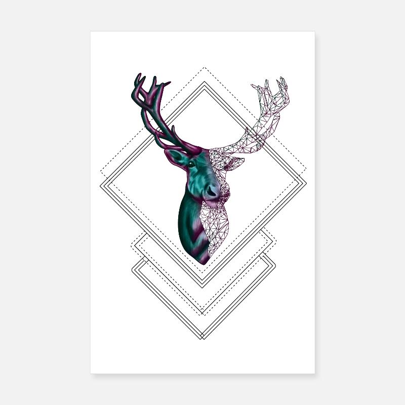 Geometric Deer – Modern Nature Design Poster 8" x 12" (20x30 cm)