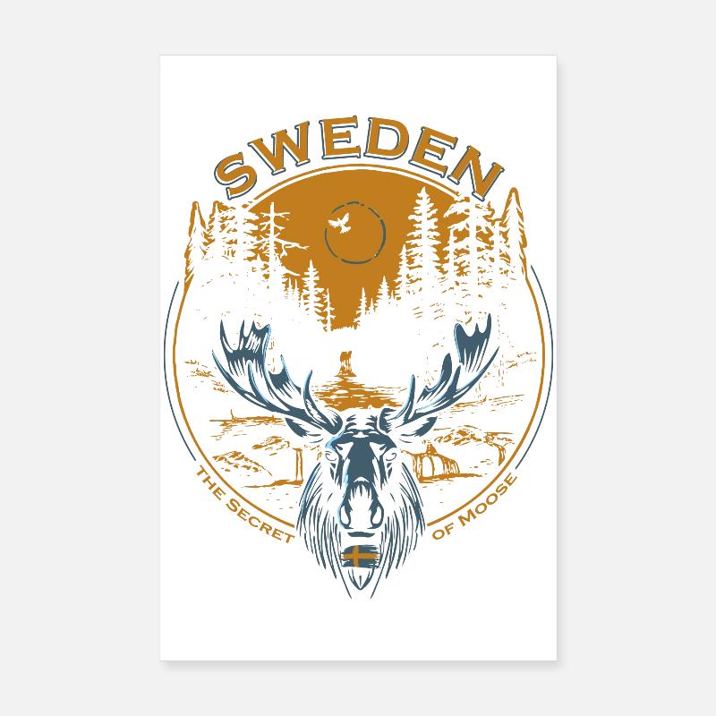 Sweden - Moose - Nature Poster 20x30 cm