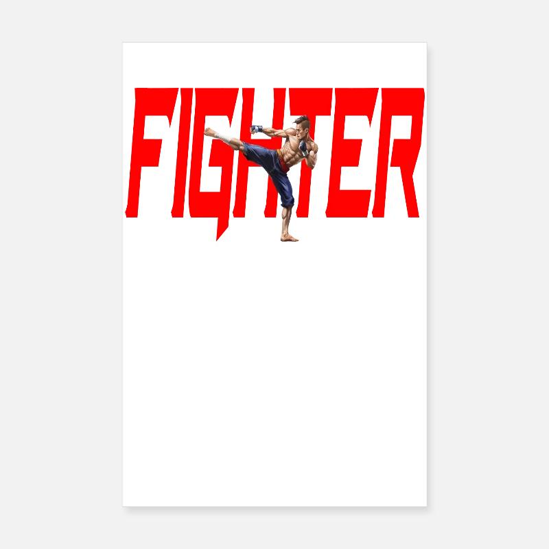 Cool Fighter Design - MMA Fighter Poster 20 x 30 cm