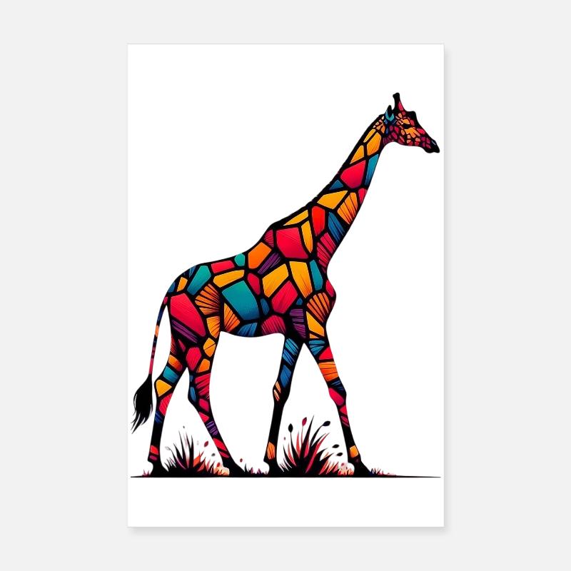 Giraffe - Poster 20x30 cm - Weiß