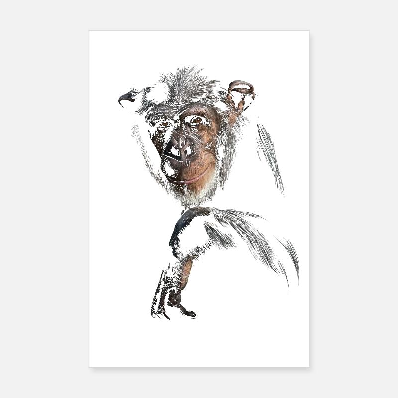 Chimpanzee Poster 8" x 12" (20x30 cm)