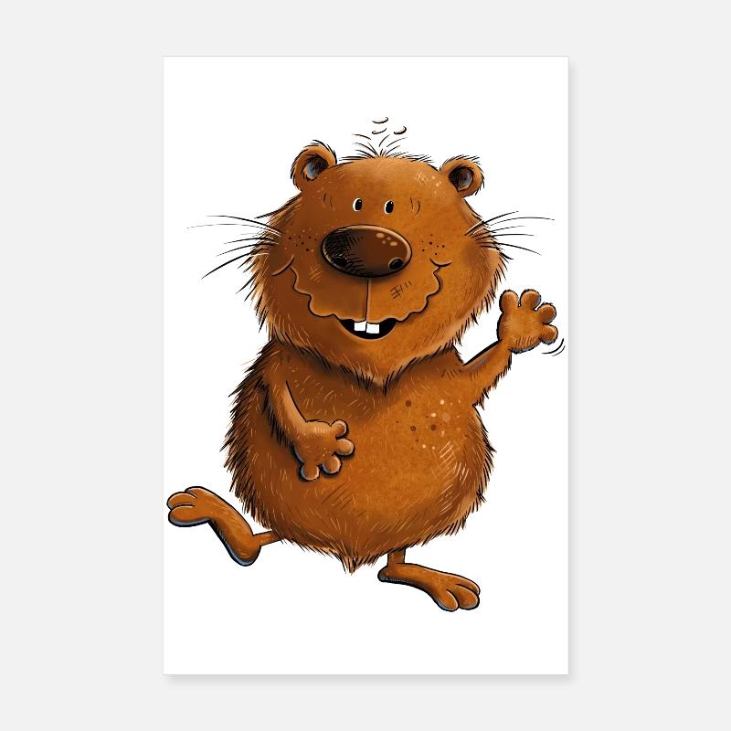 Drolliger Wombat Australien Wildtiere Poster 20x30 cm