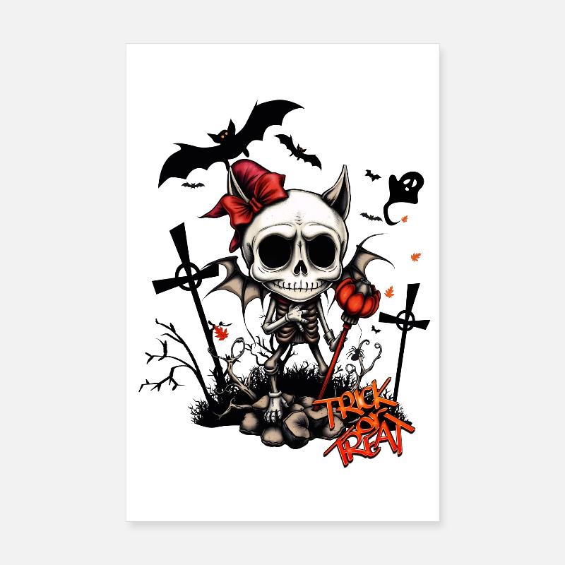 Pumpkin magic and fun with bones. Poster 8" x 12" (20x30 cm)