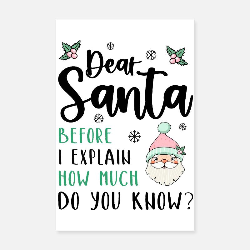 Dear Santa Before I explain What Do You Know? Poster 20x30 cm