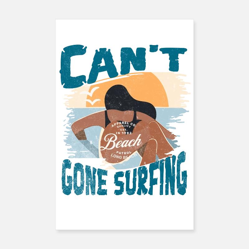 Plage et surf : liberté & aventure Poster 20 x 30 cm