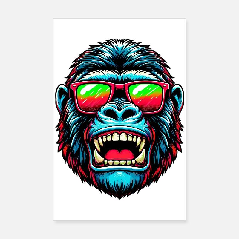 Gorillas mit Sonnenbrille Poster 20x30 cm