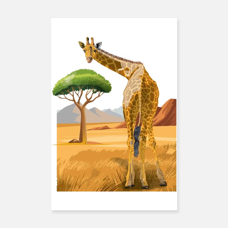 Giraffe looks friendly Poster 8" x 12" (20x30 cm)