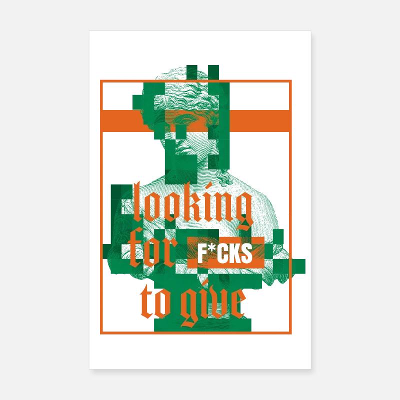 Statue mit Attitüde Statement Design Poster 20x30 cm