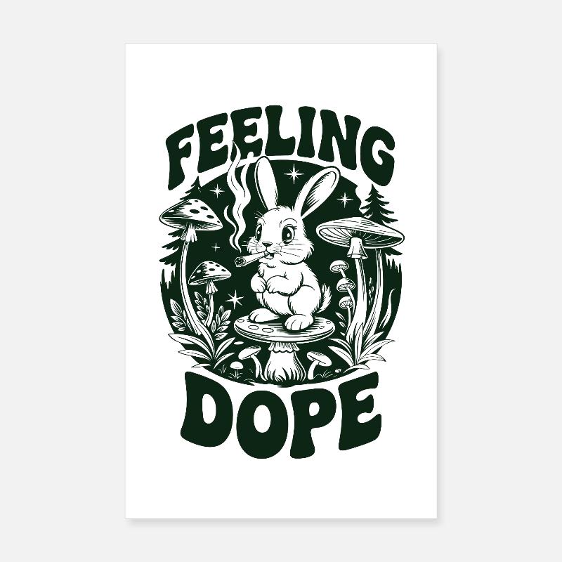 Lapin psychédélique dans la forêt Poster 20 x 30 cm
