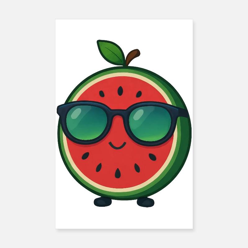 Fruity Watermelon Summer Fun Cool Fruit Poster 8" x 12" (20x30 cm)