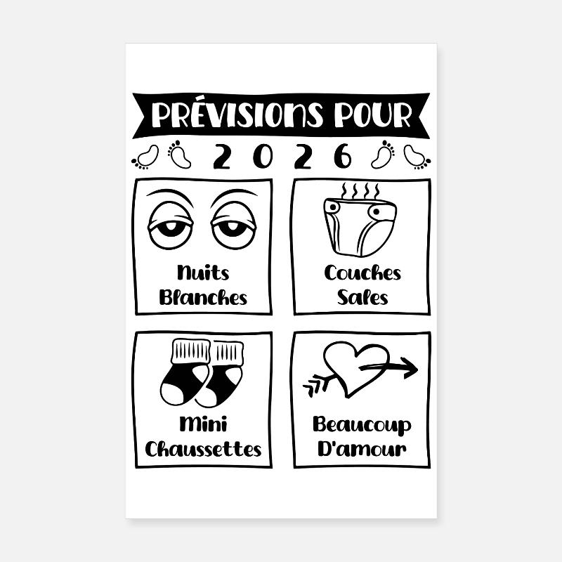 Predictions for 2026, future mama, future dad Poster 8" x 12" (20x30 cm)