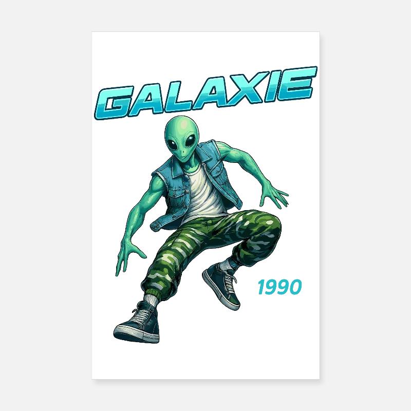 Galaxy 1990 Alien Retro Look Poster 8" x 12" (20x30 cm)