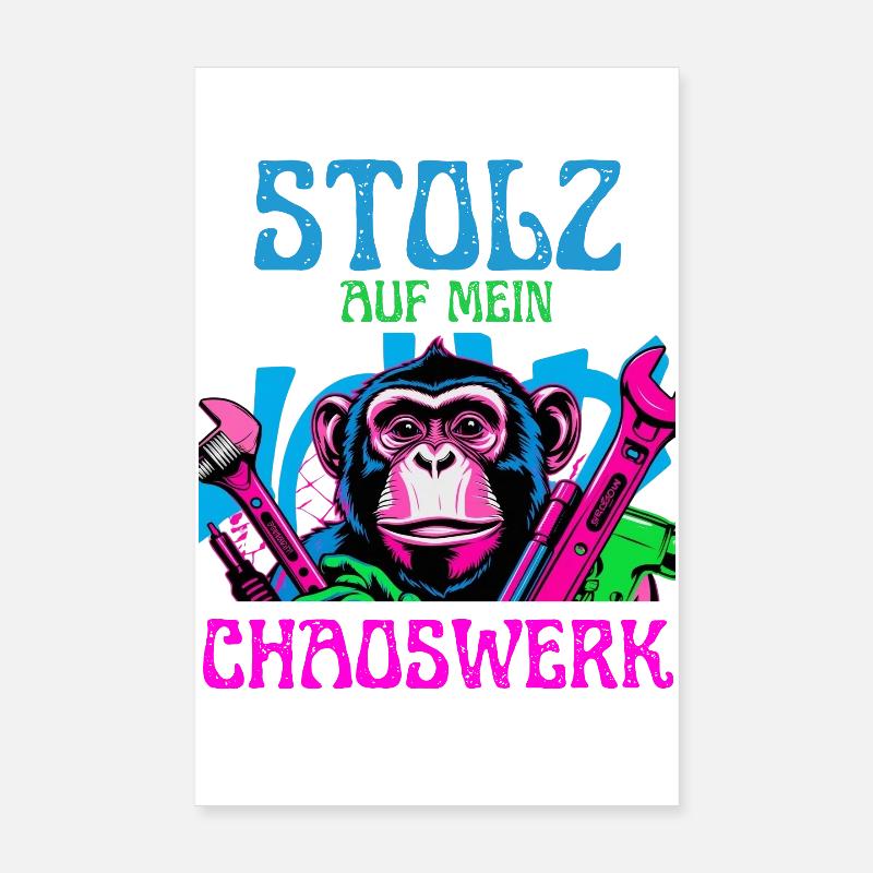 Fière de mon chaos – DIY Monkey Poster 20 x 30 cm