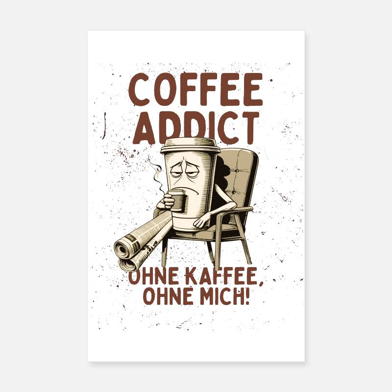 Accro au café – Sans café sans moi Poster 20 x 30 cm