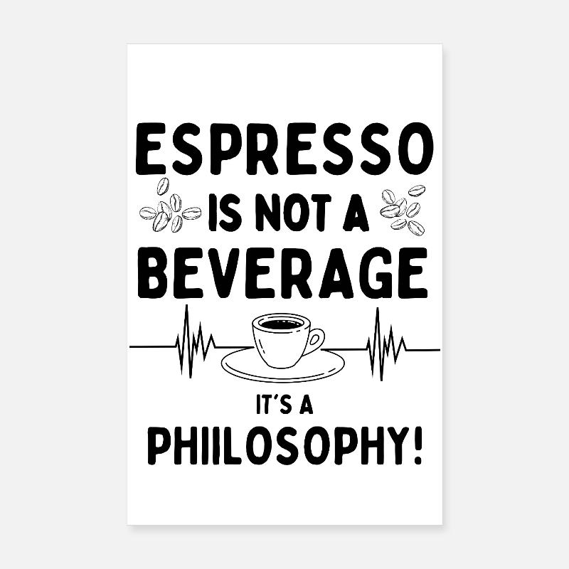 L’espresso n’est pas une boisson – c’est une boisson - Poster 20 x 30 cm - blanc