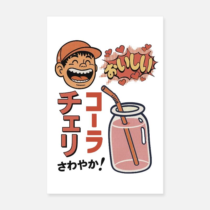 Cherry Cola Refreshing! - Poster 20x30 cm - Weiß