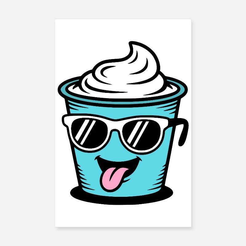 Cups Crème Frech Yoghurt Cream Cream Cream Pudding Poster 8" x 12" (20x30 cm)