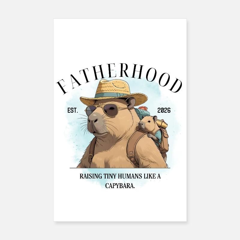 Paternité EST. 2026 – Mode Capypapa activé Poster 20 x 30 cm