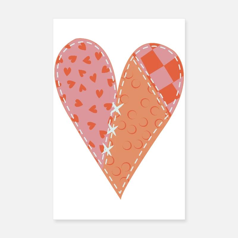Patchwork Herz Nr. 10 Poster 20x30 cm