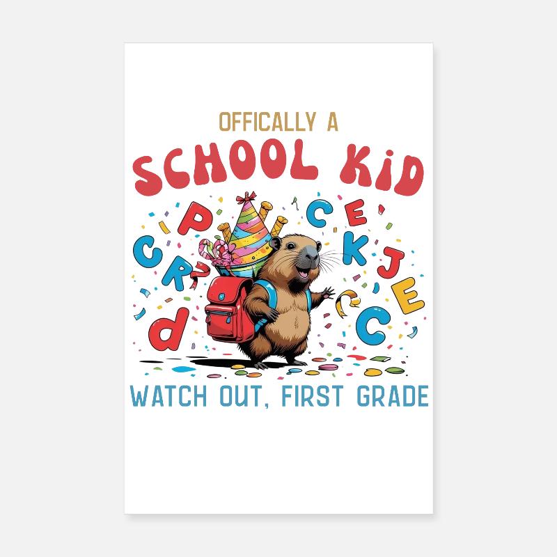 Capybara Schulkind – 1. Klasse, ich komme! Poster 20x30 cm
