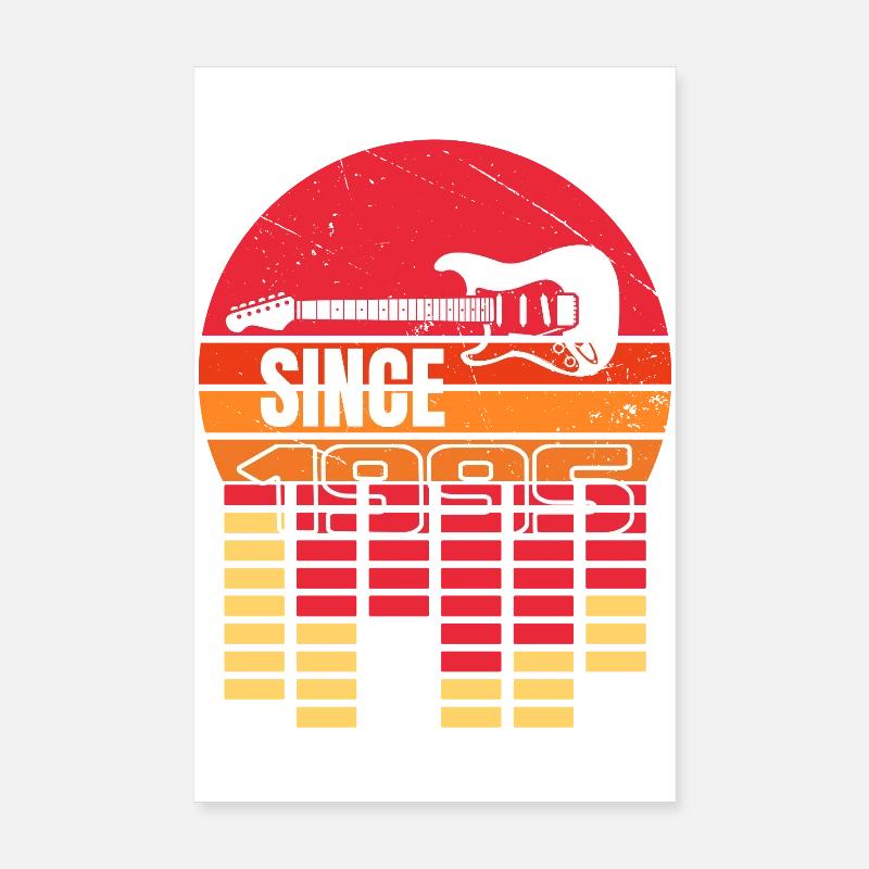 Since 1995 Retro Guitar Poster 20 x 30 cm