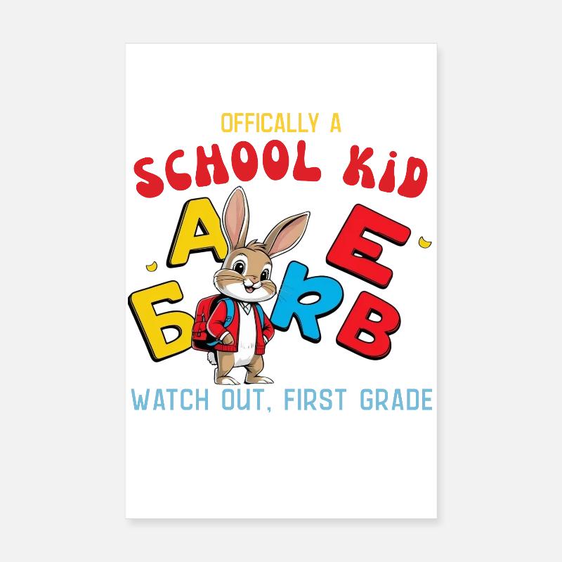 Écolier avec des lettres ABC Poster 20 x 30 cm
