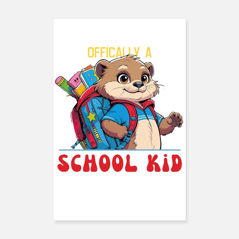 Conception drôle d’écolier avec loutre Poster 20 x 30 cm