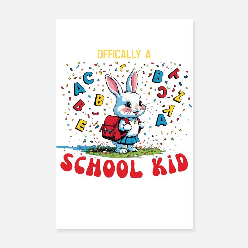 Conception d’écolier lapin mignon Poster 20 x 30 cm