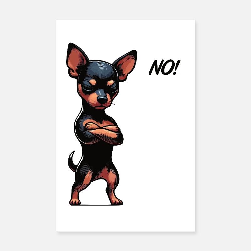 Pas de Pinscher miniature Pinscher Propriétaire de Pinscher - Poster 20 x 30 cm - blanc