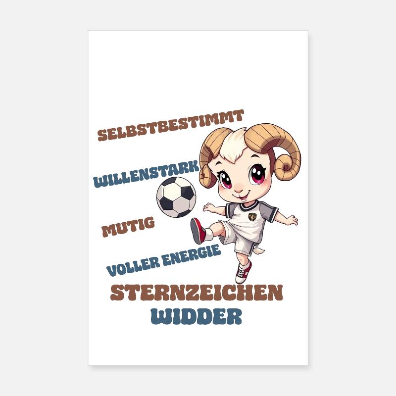 Fußball Sternzeichen Widder Eigenschaften Aries Poster 20x30 cm