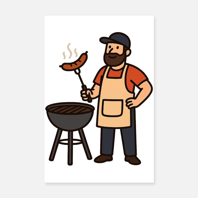 Soirée barbecue conviviale avec BamBam Poster 20 x 30 cm