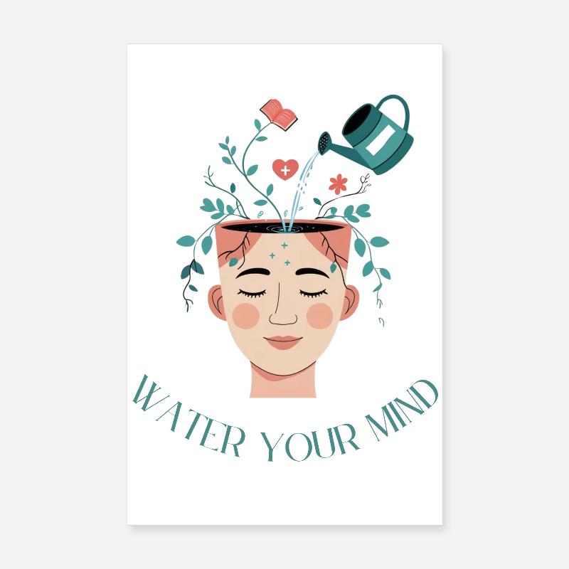 Awareness care water your mind Poster 8" x 12" (20x30 cm)