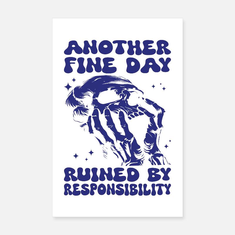Skeleton Skull Responsibility Halloween Poster 8" x 12" (20x30 cm)