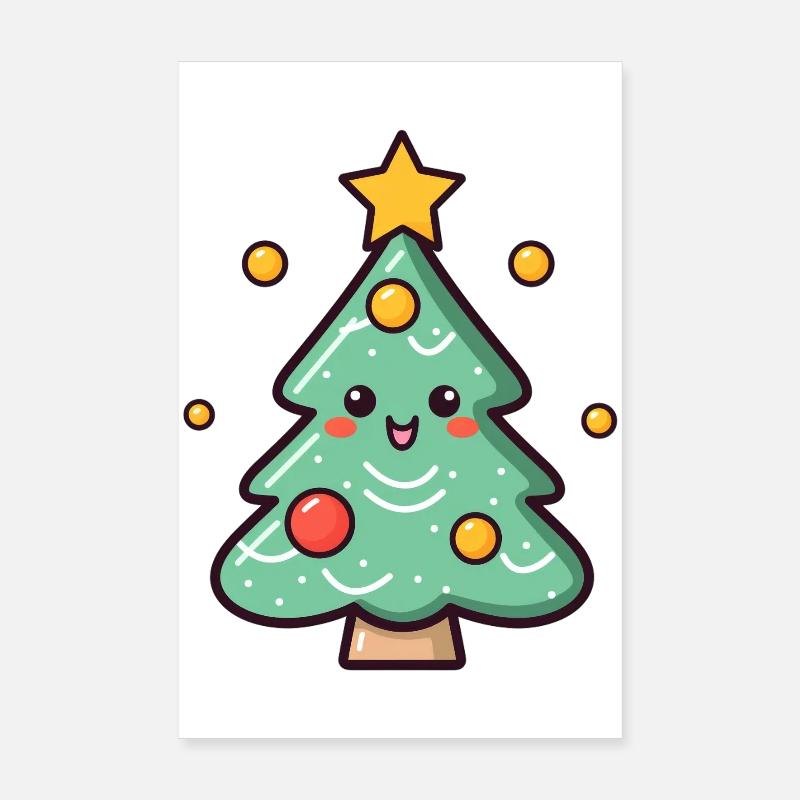 Illustration de sapin de Noël mignon Poster 20 x 30 cm