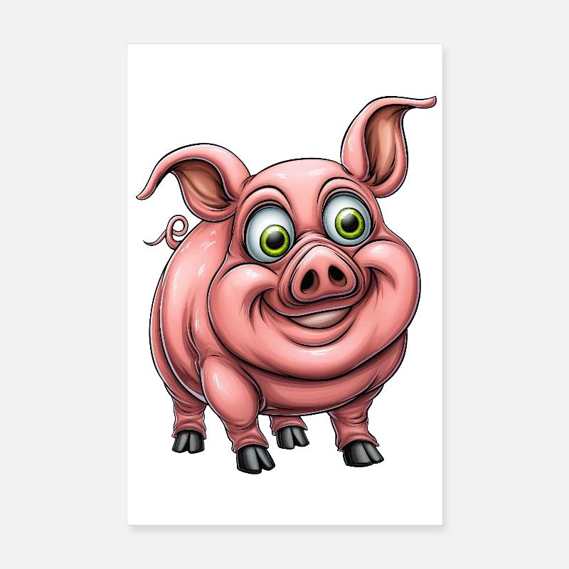 drôle de cochon rose :) Poster 20 x 30 cm