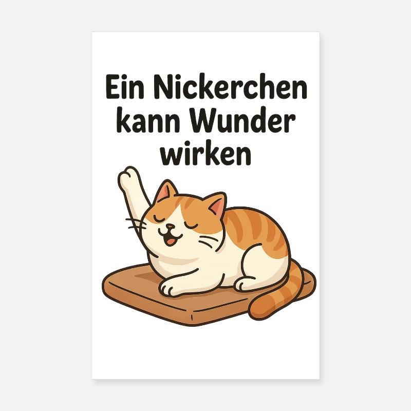 Witziges Kätzchen Nickerchen  Poster 20x30 cm