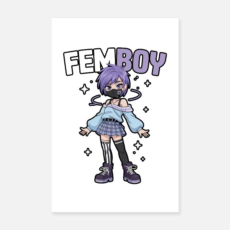 Femboy in emo look with glitter Poster 8" x 12" (20x30 cm)