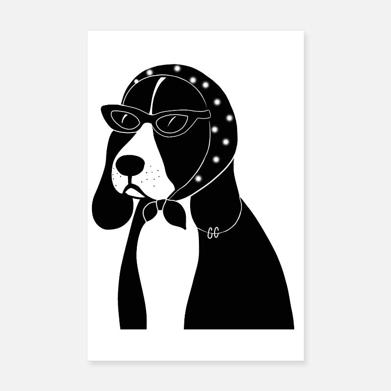Beagle mit Stil Poster 20x30 cm