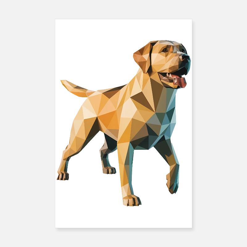 Labrador Retriever - Cooles Low Poly Logo Poster 20x30 cm
