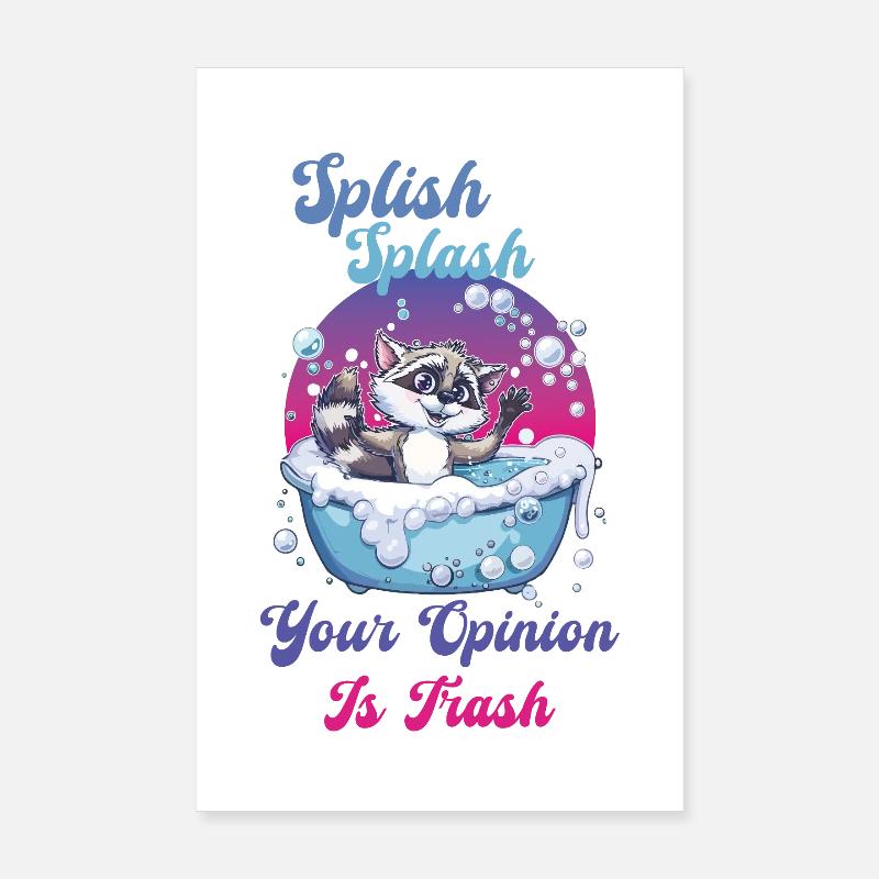 Waschbär Splish Splash Poster 20x30 cm